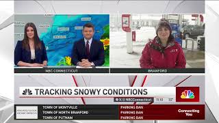 Crews work to keep up with snowfall in Branford
