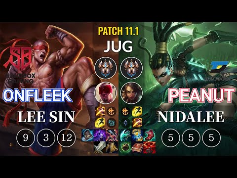 SB OnFleek Lee Sin vs DYN Peanut Nidalee Jungle - KR Patch 11.1