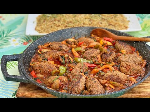 Ground beef with vegetables, vermicelli rice and cucumber yogurt salad