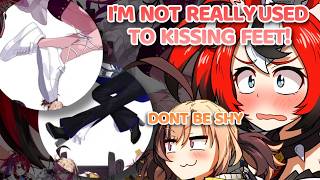 when Gigi ask Bae to kiss Kronii and IRyS feet with an ASMR mic