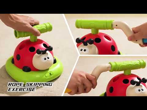 3 in 1 Ladybug Sport Entertainment Exercise Game Toy, Multifunction Rope Skipping Machine Ferrule Jump Rocket Launcher , Ring Toss Game Outdoor Fun For Age 3-6 Years (296Y-RS) video