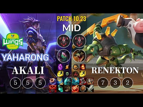 JAG Yaharong Akali vs Renekton Mid - KR Patch 10.23
