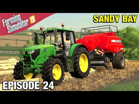 LOTS OF STRAW TO BALE Farming Simulator 19 Timelapse - Sandy Bay Seasons FS19 Ep 24