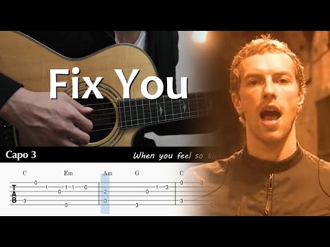 Fix You - Coldplay - Fingerstyle Guitar TAB Chords