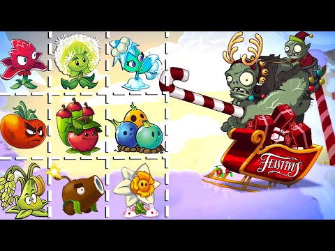 PvZ 2 - Holiday Gargantuar vs. Random Plant LEVEL 1 vs.10 Gameplay in Plants vs. Zombies 2