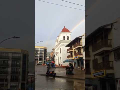 despuésdel aguacero unlindo arco iris como regalo enel santuario Antioquia # lluvia # truenos # clim