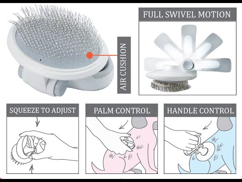 Pet Life ® 'Gyrater' Travel Swivel Pet Grooming Slicker Brush