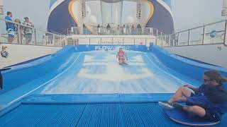 Boogie Boarding 1 on the Flowrider on Ovation of the Seas cruise 05/2025