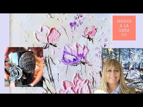 Manos a la ObraTV 2022 Program 29 Painting flowers with a spatula Painting Decorated cups Cold Po...