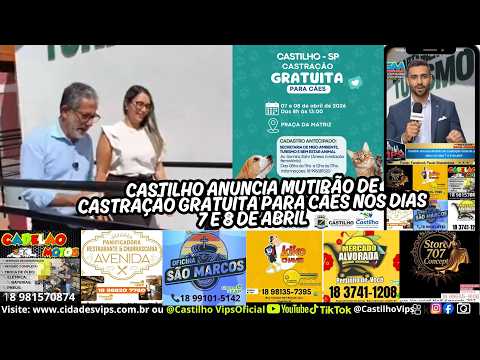 Castilho anuncia Mutirão de Castração Gratuita para cães nos dias 7 e 8 de abril
