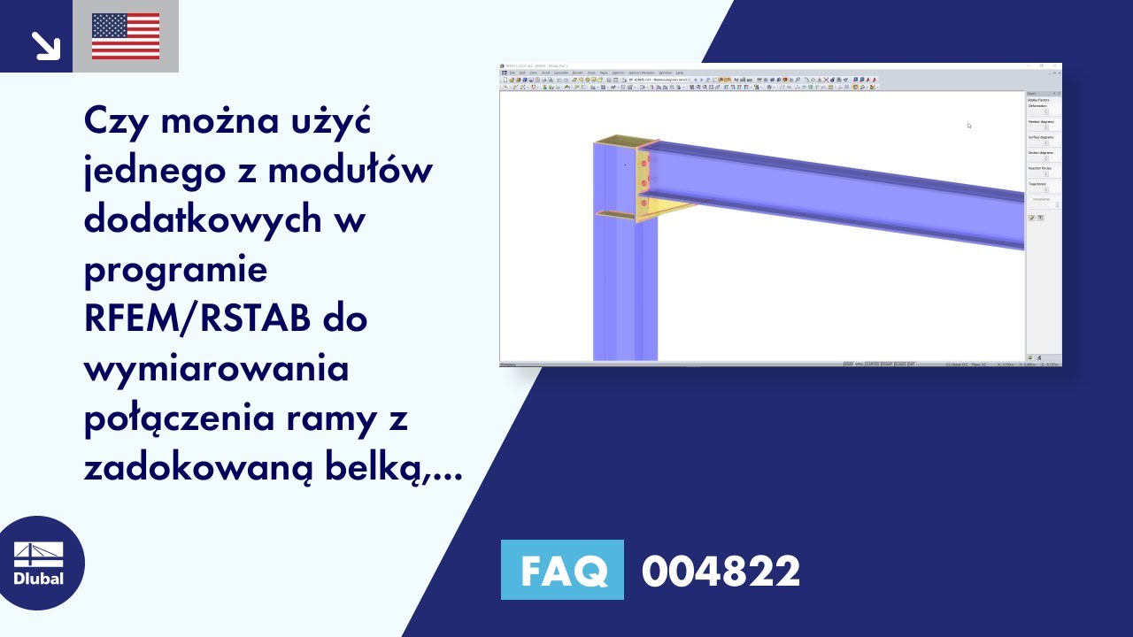 [PL] FAQ 004822 | Czy można zaprojektować połączenie ramy z ramą za pomocą jednego z modułów dodatkowych w programie RFEM/RSTAB ...