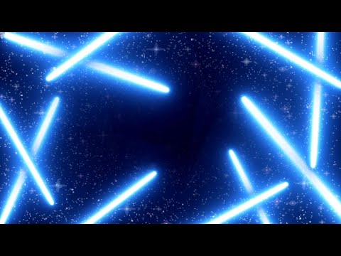 Fondo de video movimiento - bordes de lámparas de luz azul neón y brillo