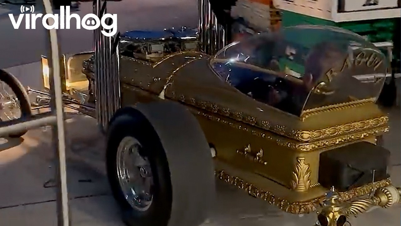 Butch Patrick Driving by in a Coffin Car at Spooky Empire 2025 || ViralHog