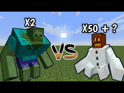 Mutant Snow Golem vs mutant zombie - mutant zombie vs mutant snow Golem/ Full fight: who is the best