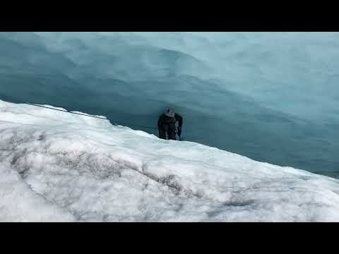 Katie Ice Climbing near Styggevatnet (Lake=Vatnet) in Vestland, (W.Cent.) Norway-Tue 3 July 2018 (1)