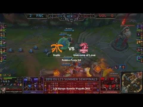LCS EU Summer Playoffs 2015 - fnatic vs UoL - Rekkles Penta Kill