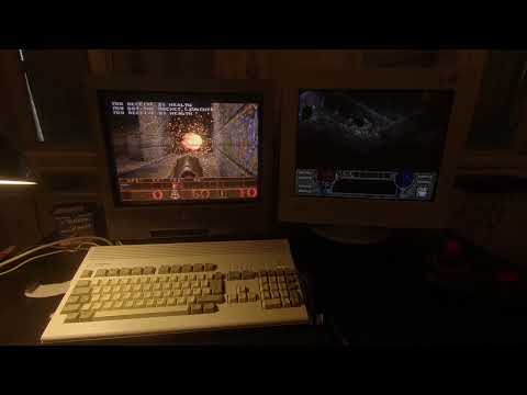 Amiga 1200 Diablo and Quake multitasking demonstration. PiStorm32