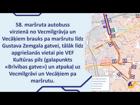 Austrumu maģistrāles izbūves darbu dēļ no 2. augusta būs izmaiņas 58. autobusa maršrutā