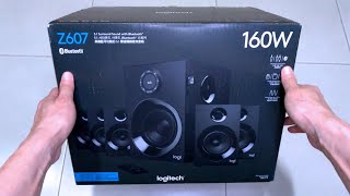 LOGITECH Z607 5.1 SURROUND SOUND SPEAKER SYSTEM with BLUETOOTH - Unboxing & Testing