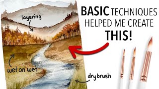 Paint A Fall Landscape Using BASIC Watercolour Techniques!