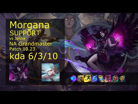 Morgana Support vs Janna - NA Grandmaster 6/3/10 Patch 10.23 Gameplay