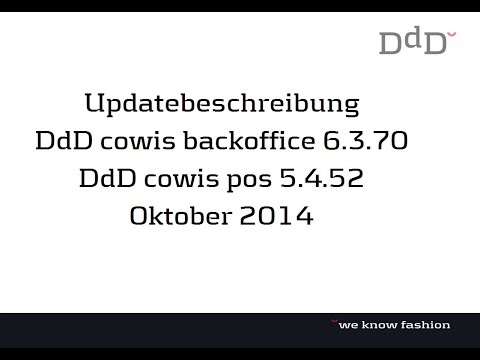 Updatebeschreibung Oktober 2014  / DdD COWIS – Warenwirtschaft, Kassensoftware & E-Commerce
