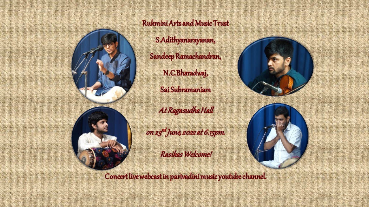 Concert by S. Adithyanarayanan for Rukmini Arts and Music Trust