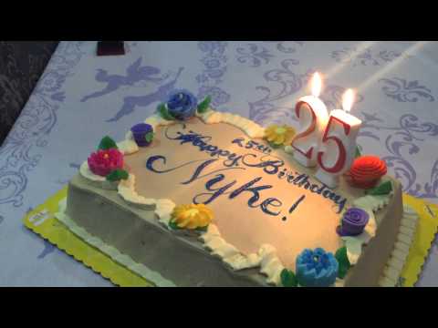 Blowing of Birthday Candles at home, January 27, 2015