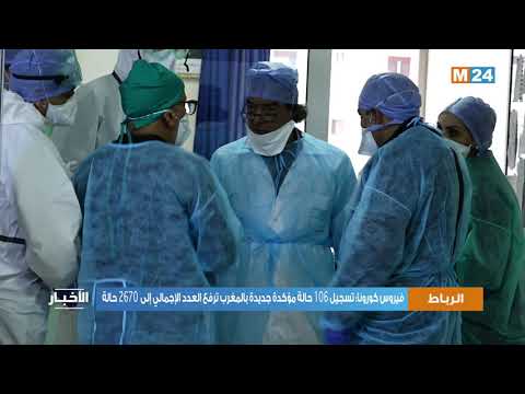 فيروس كورونا: تسجيل 106 حالة مؤكدة جديدة بالمغرب ترفع العدد الإجمالي إلى 2670 حالة