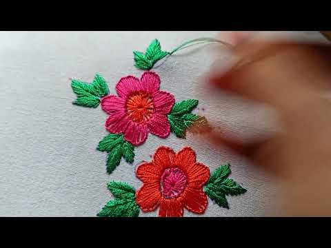 How To Embroidery Flowers With Silk Thread ll Silk Dharam Tho Puvulu Kutadam Ela ?