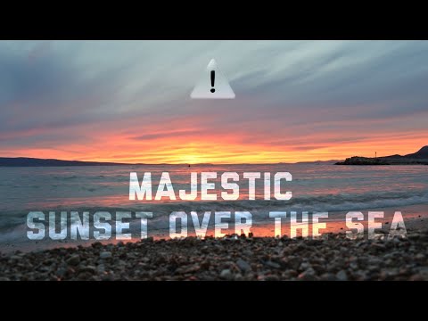Stunning Autumn Sunset Over the Sea | Relaxing Waves and Nature Sounds