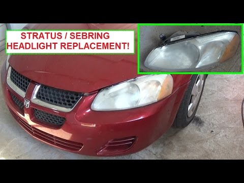 Dodge Stratus / Chrysler Sebring Head Light Replacement. Headlight Bulb Replacement!