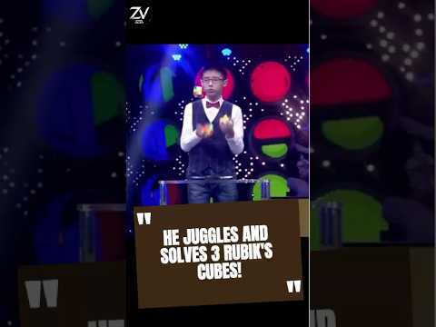 HE JUGGLES AND SOLVES 3 RUBIK'S CUBES! (World Record Breaker!)  #RubiksCube #Juggling #WorldRecord