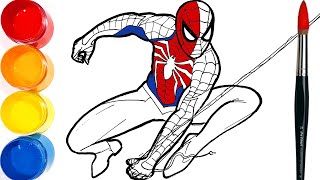 How to draw SPIDER-MAN Drawing and Coloring Pages 