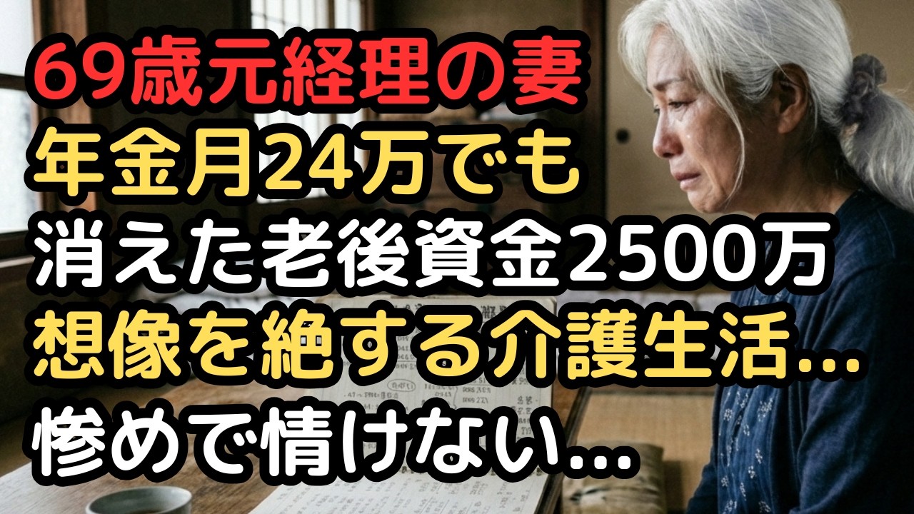 年金月24万と老後資金2500万、69歳女性の「制度があるから平気」を打ち砕く夫の介護。「お父さん、施設代が払えないよ…」保険外の罠と見えない出費が奪ったささやかな幸せ