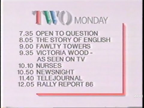 BBC2 closedown announcer Nikki James 16th November 1986