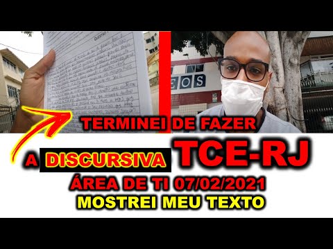 Terminei de fazer a prova discursiva TCE-RJ TI 07/02/21 TAVA DIFÍCIL? MOSTREI MINHA REDAÇÃO TÉCNICA