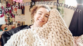 How To Make A Chunky Knit Blanket: Super Easy And Cheap!