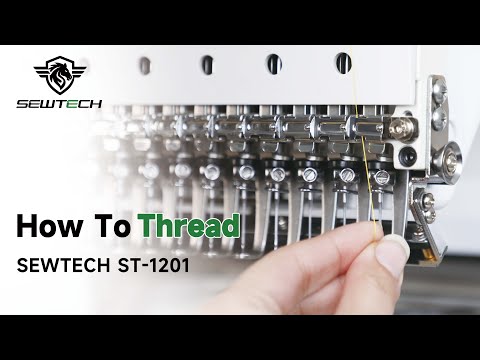 Thread SEWTECH 12-Needle Embroidery Machine ST-1201 in Minutes | Threading Tutorial