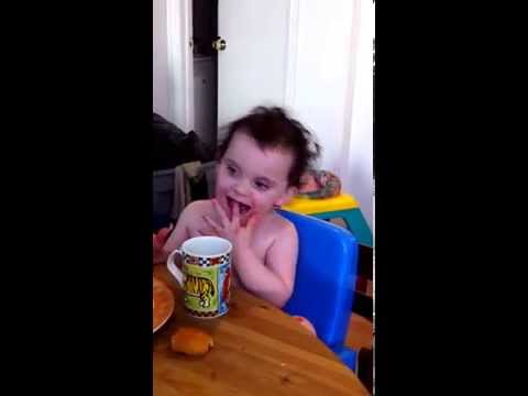 Very messy Lily with great musical taste!