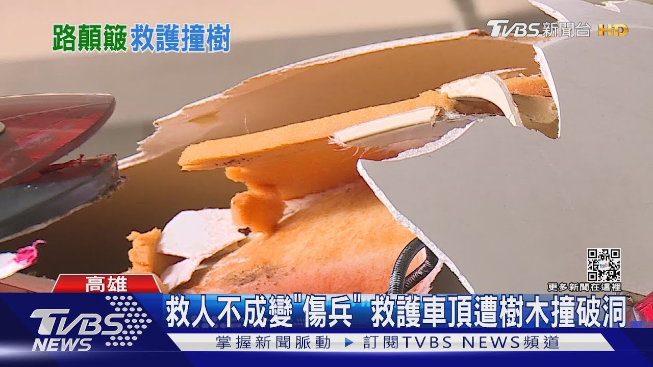 柴山樹枝做怪!救護車上山救人未果 車頂反被撞出大洞