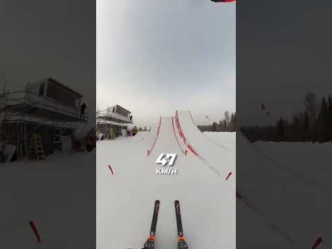 Showing what it’s like to hit the jump at 55 km/h