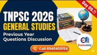 TNPSC 2026 - General Studies - Previous Year Questions Discussion Day 09.!! Call 8940400154