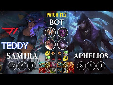 T1 Teddy Samira vs Aphelios Bot - KR Patch 11.2