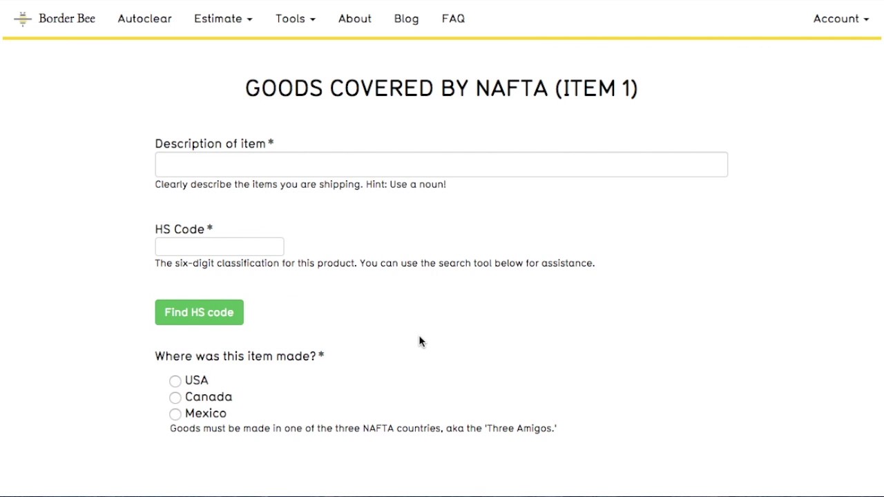 How to complete a NAFTA form