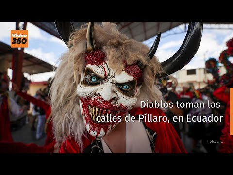 Diablos toman las calles de Píllaro, en Ecuador