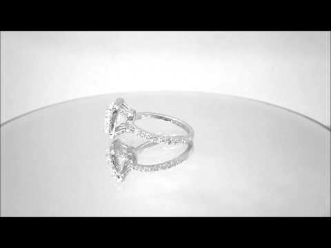 18K WHITE GOLD CUSHION CUT DIAMOND ENGAGEMENT RING ART DECO DESIGN HALO 2.22CTW - KNR INC - 334