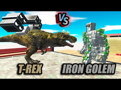 🦕DINOSAURS🦖VS IRON GOLEM Animal Revolt Battle Simulator & Minecraft arbs epic fight mod minecraft🦕