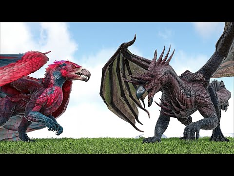 HYBRID GIGADEUSOPTERIX AND STORMENZMAJ VS ALARION ELEMENTAL DRAGON (ARK SURVIVAL EVOLVED BATTLE)