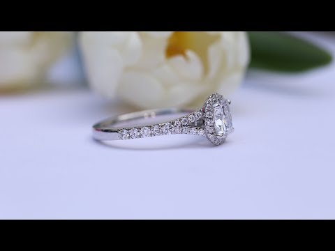 Cushion Cut Lab Diamond Single Halo Split Shank Engagement Ring | Ada Diamonds
